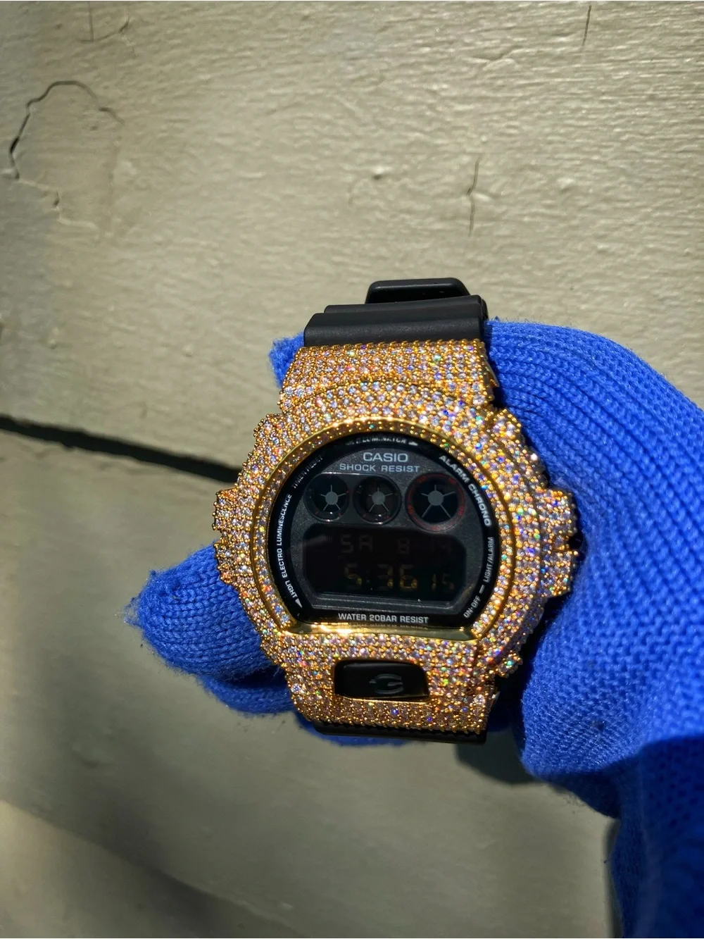 BUSSDOWN Gold Moissanite Custom G Shock Black Colorway